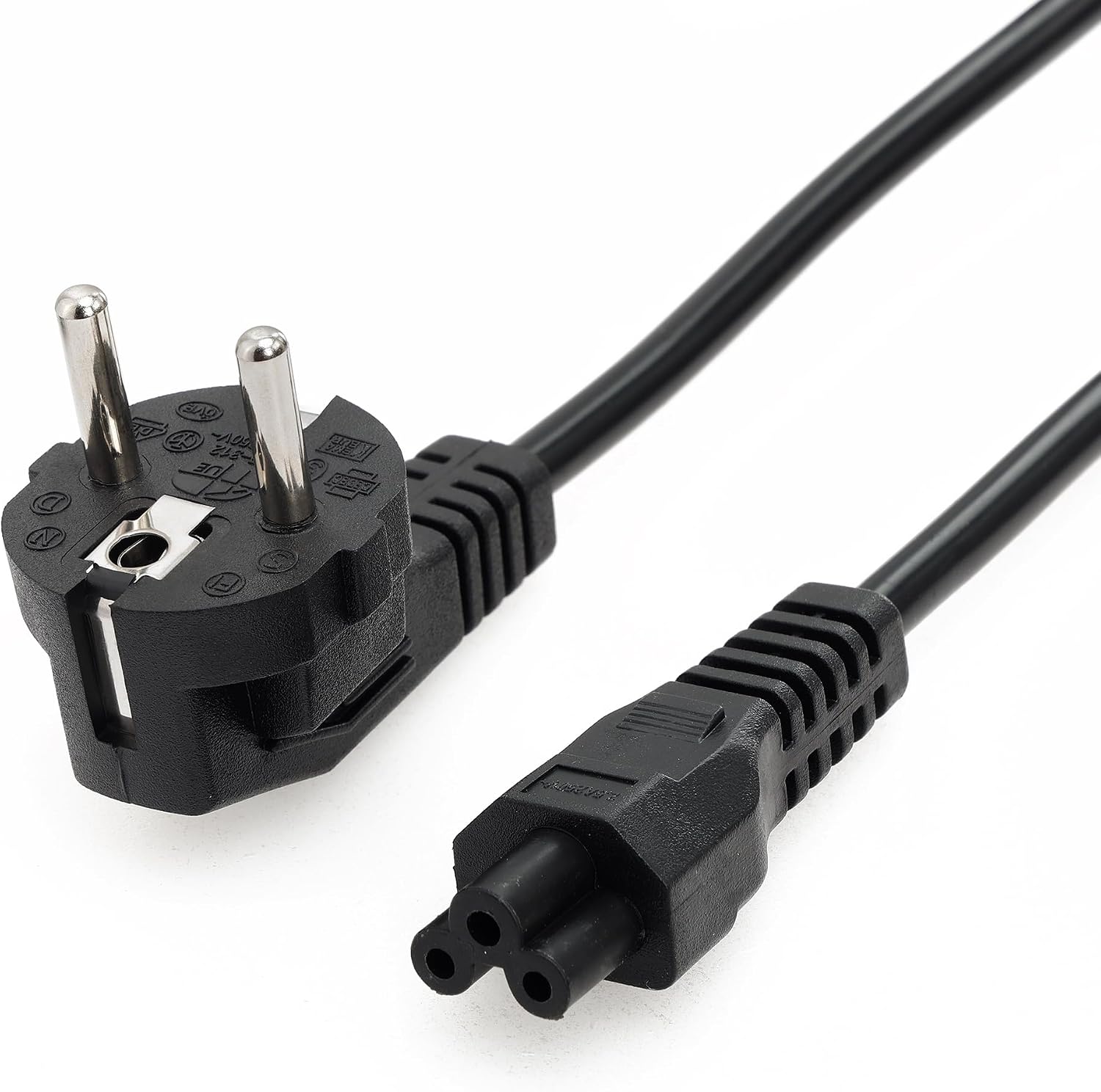 European Power Cord 3 Prong C5 for Notebook, CEE 7/7 to IEC320 C5, 18AWG 10A/250V