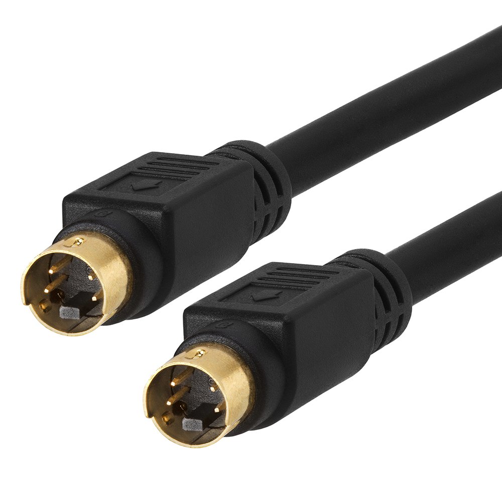 S-Video Cable, Male to Male, Mini Din 4 Pin 