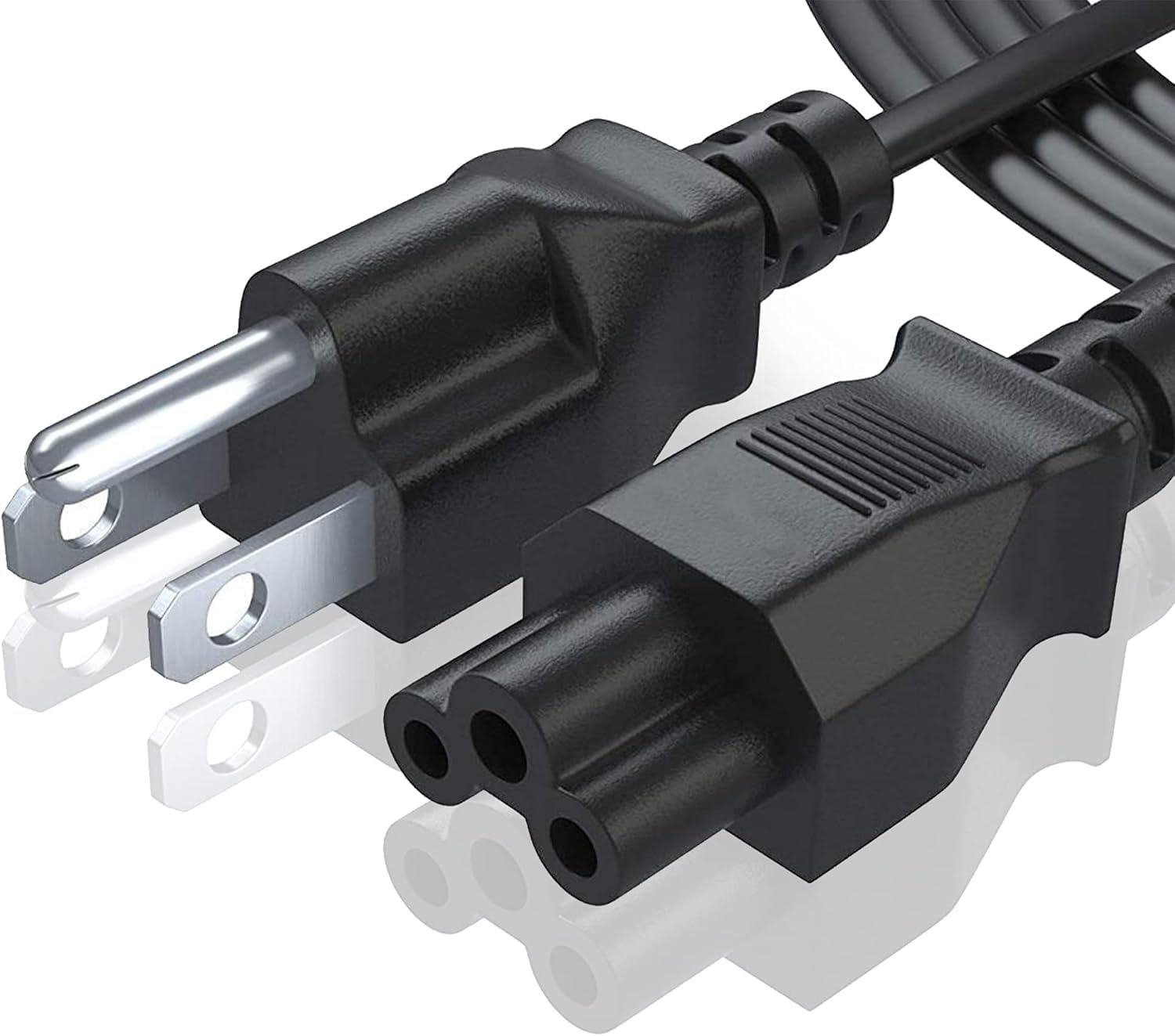 NEMA 5-15P to C5 3-Prong Notebook Power Cord, 18AWG, SVT, 10A/125V,